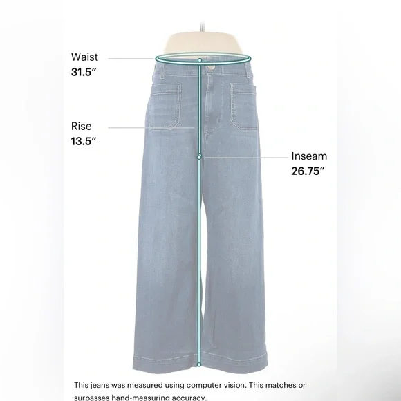 Anthropologie Maeve The Colette Jeans, cropped wide leg, size 31 - Picture 3 of 6